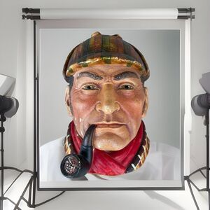 Vintage 1981 Legend Products Chalkware Head Sherlock Holmes Made In England